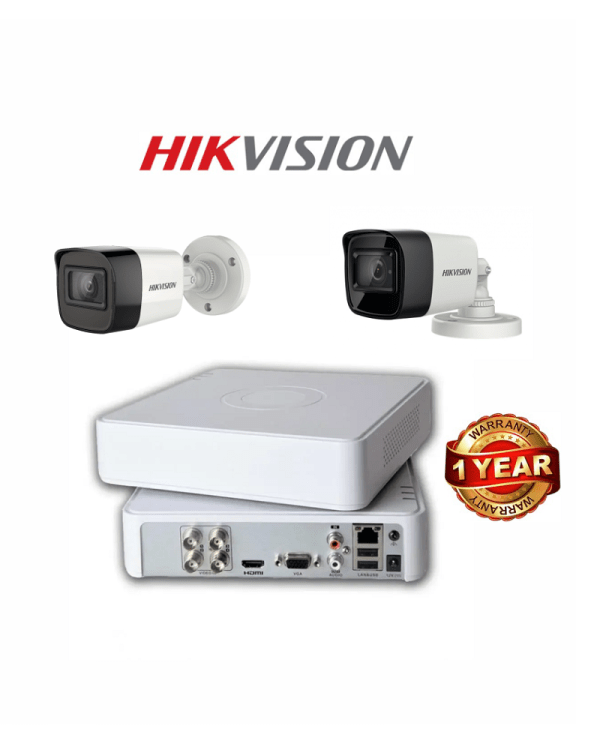 HIKVISION 4 Channel DVR + 2 CCTV Cameras (Bullet) - Image 2