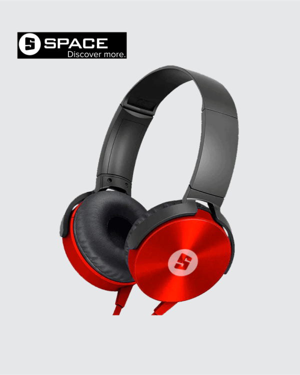 Space EN570 Encore Deluxe Headphones fashion forward (Red Color)