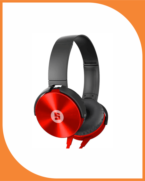 Space EN570 Encore Deluxe Headphones fashion forward (Red Color) - Image 3