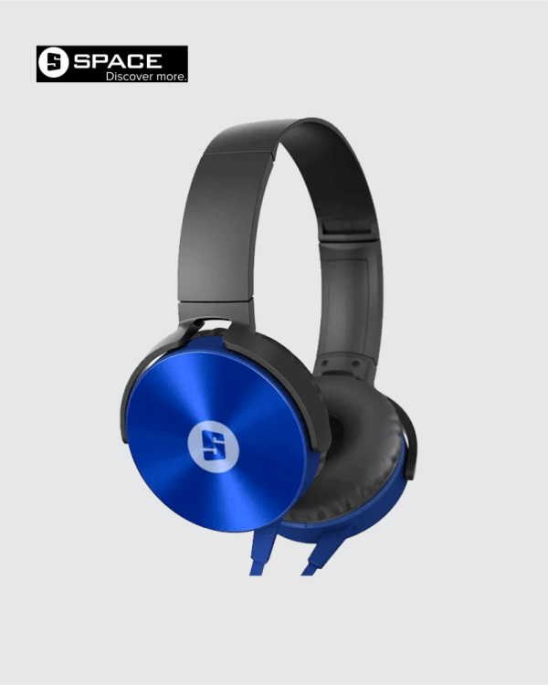 Space EN570 Encore Deluxe Headphones fashion forward (Blue Color)