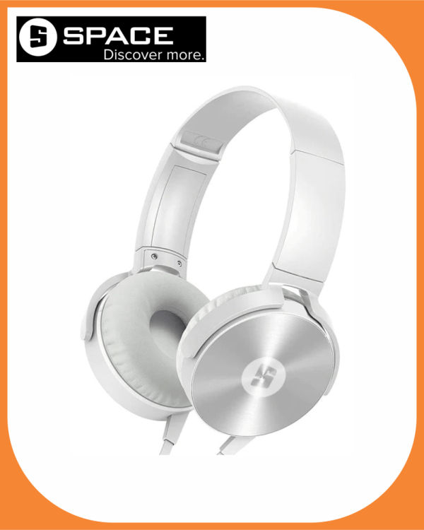 Space EN570 Encore Deluxe Headphones fashion forward (Silver Color)