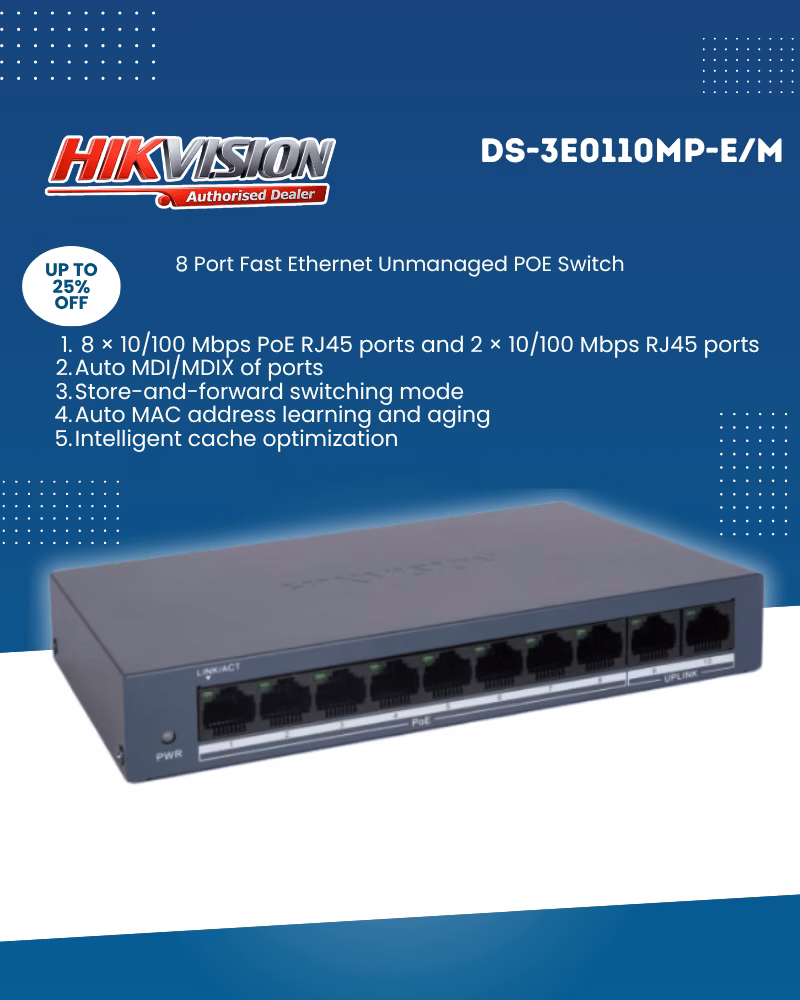 HIKVISION DS-3E0110MP-E/M 8 Port Ethernet POE Switch - Image 2