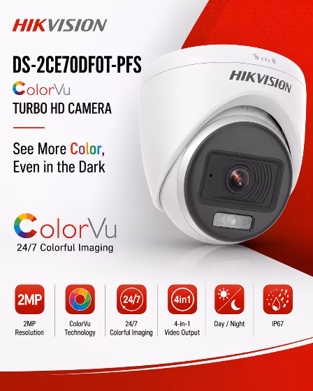 HIKVISION 70DF0T-PFS 2MP ColorVu Audio Turret Camera